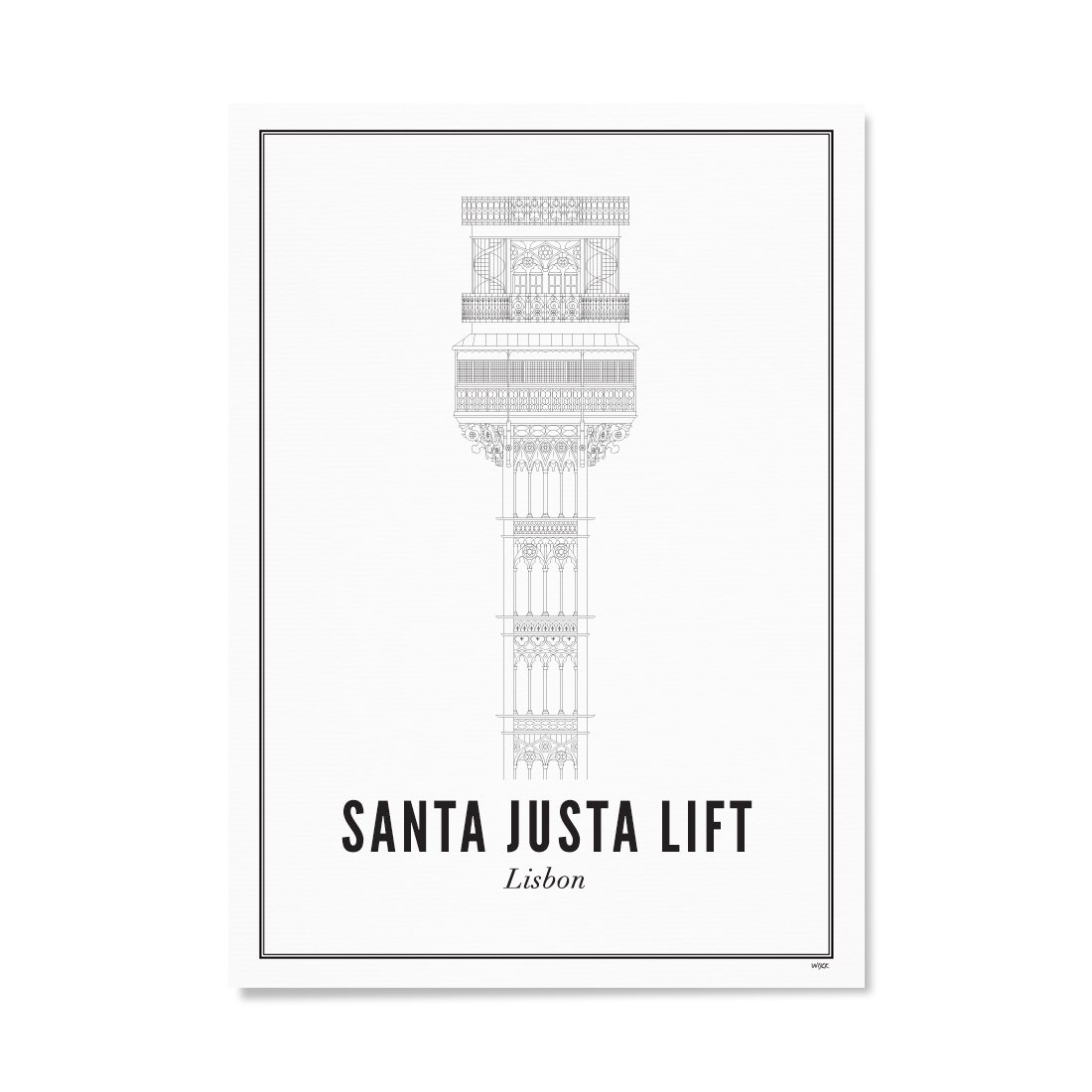 Affiches de Lisbonne - Ascenseur de Santa Justa | WIJCK.